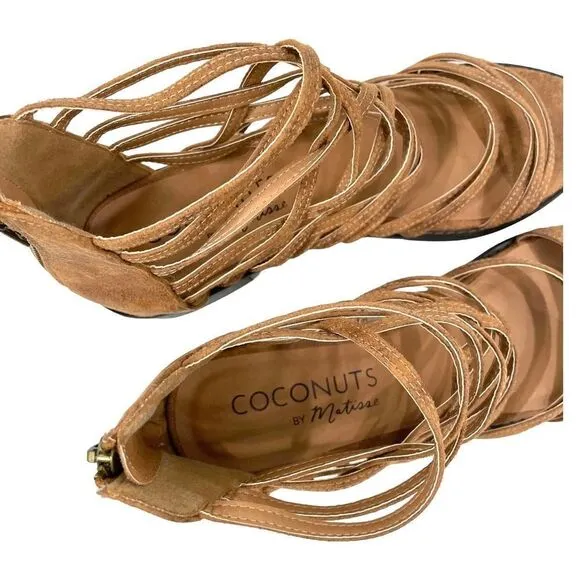 NEW Coconuts by Matisse Nethuns Strappy Block Heel Sandals Sz 10 gladiatorvvc