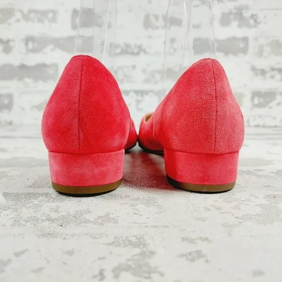 New Cole Haan Vanessa Pink Suede Flats Pointed Toe Block Heel H823