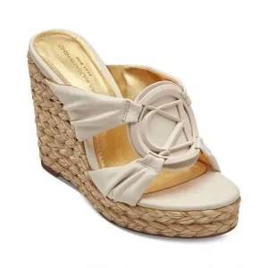 NEW DKNY women's yaneli wedge espadrille in bone
