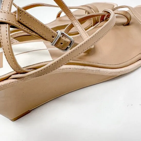 NEW Dolce Vita Gemini Cafe Leather Strappy Wedge Heel Sandals Size 11, MSRP $130