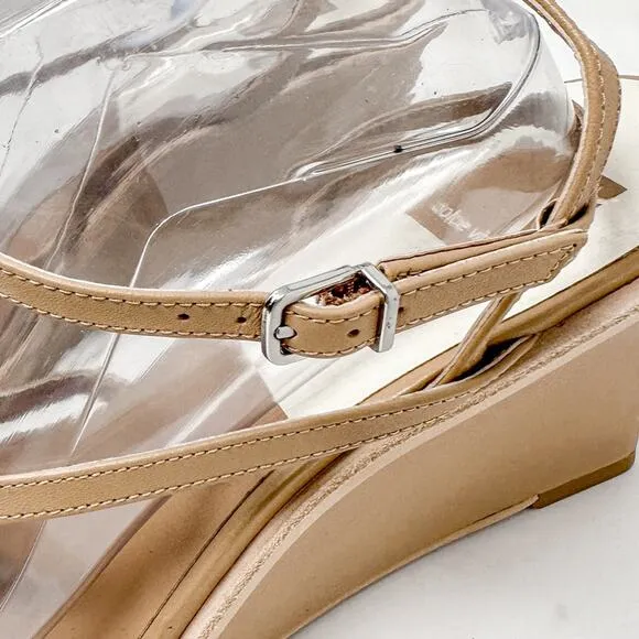 NEW Dolce Vita Gemini Cafe Leather Strappy Wedge Heel Sandals Size 11, MSRP $130