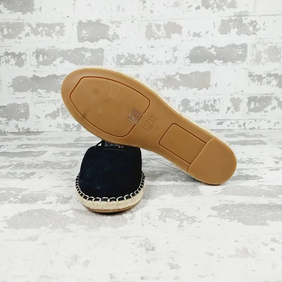 NEW Eileen Fisher Black Leather Lace Up Espadrilles B247