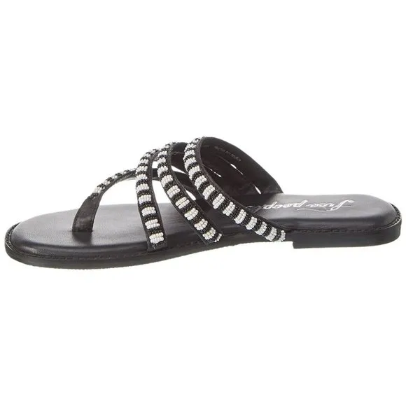 new Free People Beatrice Beaded Flat Sandals 49206