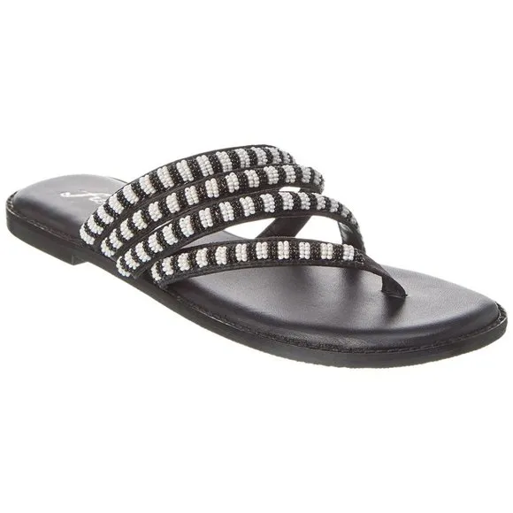 new Free People Beatrice Beaded Flat Sandals 49206