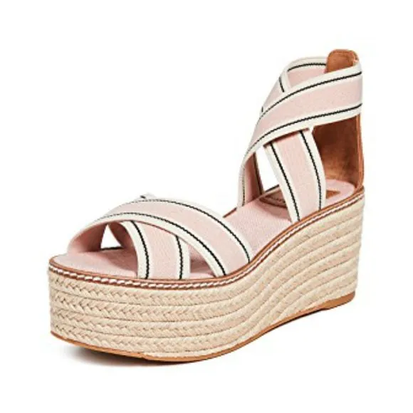 NEW Frieda Mid-heels Espadrilles Sandals In Blush size 6
