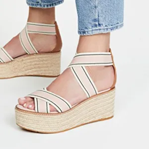 NEW Frieda Mid-heels Espadrilles Sandals In Blush size 6
