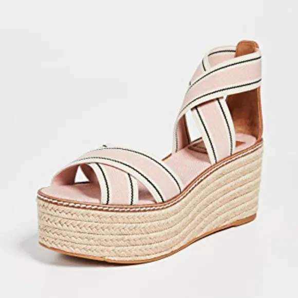 NEW Frieda Mid-heels Espadrilles Sandals In Blush size 6