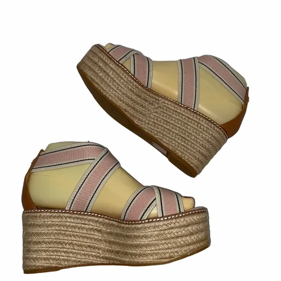 NEW Frieda Mid-heels Espadrilles Sandals In Blush size 6