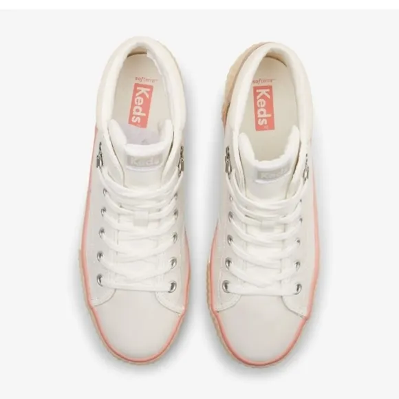 NEW KEDS HIGH TOP PINK,  WHITE,  TAN SNEAKERS