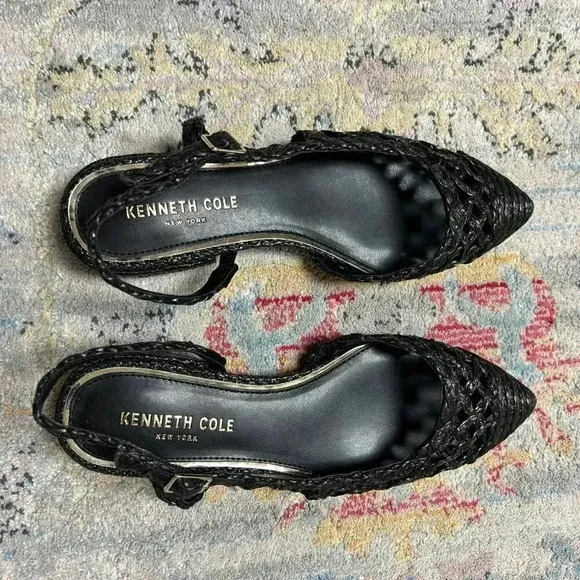 NEW Kenneth Cole Cayla Crochet Pointed Toe Slingback Flats