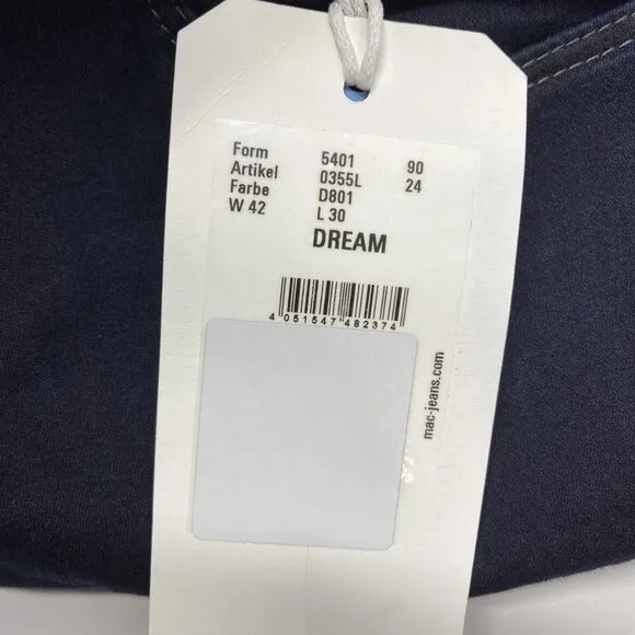 NEW MAC Jeans Mid Blue Authentic Size 42/12 Dream Denim Straight Leg Stretchy
