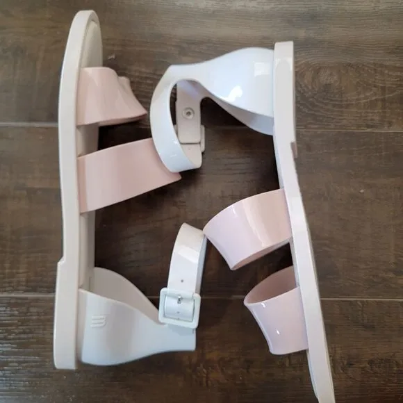 NEW Melissa Jelly Sandals Womens 8 Pink White Jellies Y2K Retro 80s 90s Casual