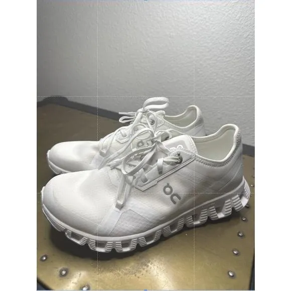 NEW On Womens Cloud X3 Ad Sneakers 7.5 Lace Up Athletic Mesh Chunky Sole White