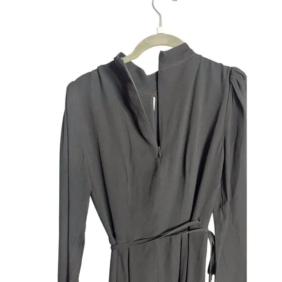 NEW Reformation Ottessa Mini Dress Size XS Black Wrap Long Sleeve