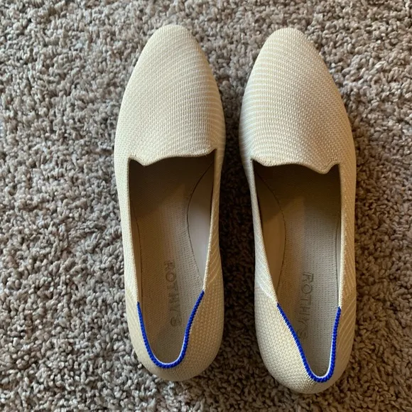 New Rothy’s The Almond Loafer in Chai Twill Cream Beige Casual Classic Size 11