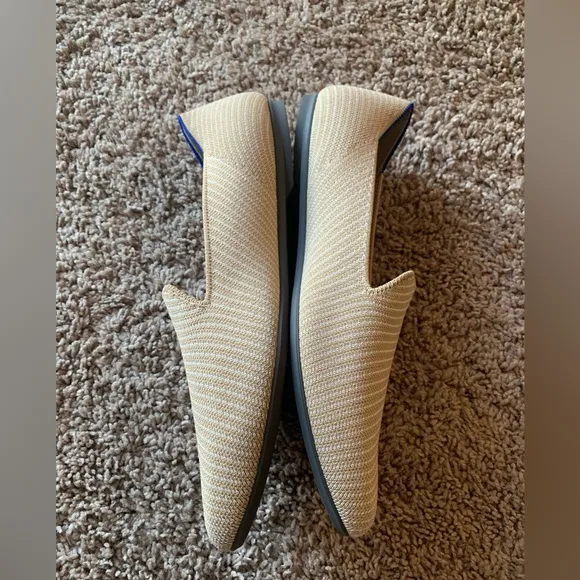 New Rothy’s The Almond Loafer in Chai Twill Cream Beige Casual Classic Size 11