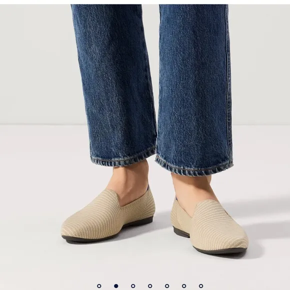New Rothy’s The Almond Loafer in Chai Twill Cream Beige Casual Classic Size 11