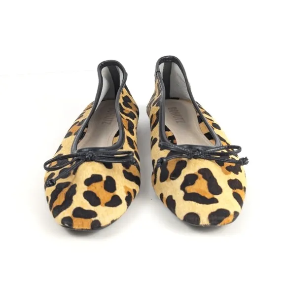 NEW Schutz Arissa Leopard Print Pony Hair Ballet Flats Size 8