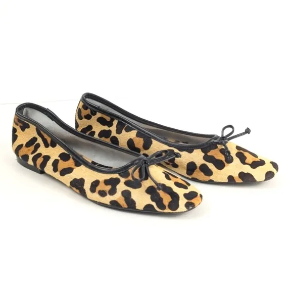 NEW Schutz Arissa Leopard Print Pony Hair Ballet Flats Size 8