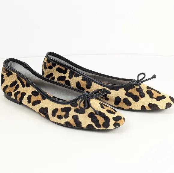 NEW Schutz Arissa Leopard Print Pony Hair Ballet Flats Size 8