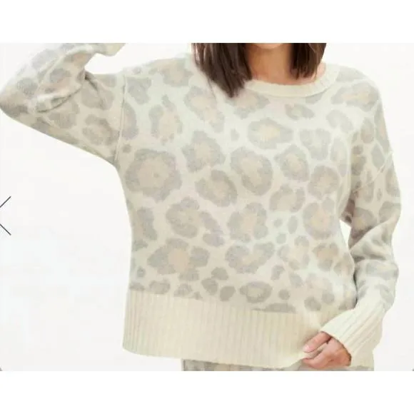 NEW SPLENDID phoenix sweater in toast leopard