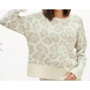 NEW SPLENDID phoenix sweater in toast leopard