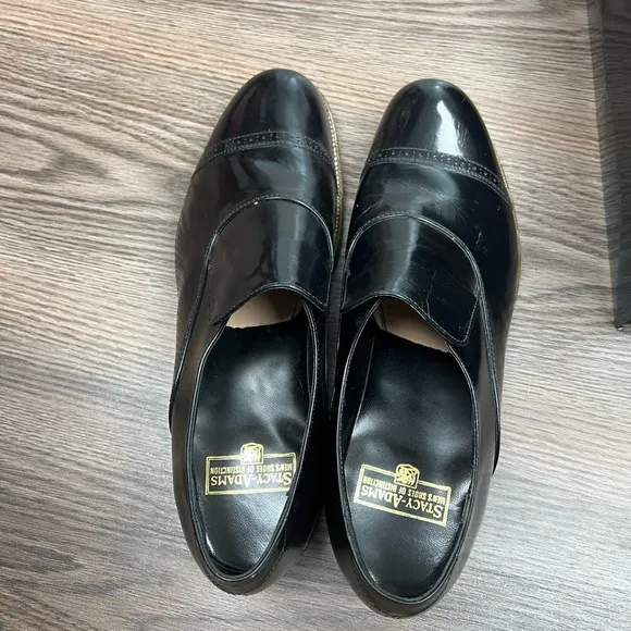 NEW Stacy Adams Madison Black Cap Toe Loafers 10.5 EE