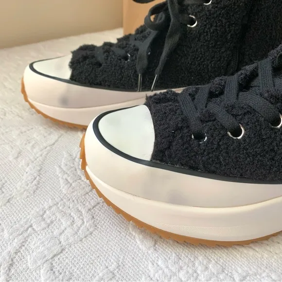 NEW Steve Madden Shearling Shaft Platform High Top Sneakers NIB
