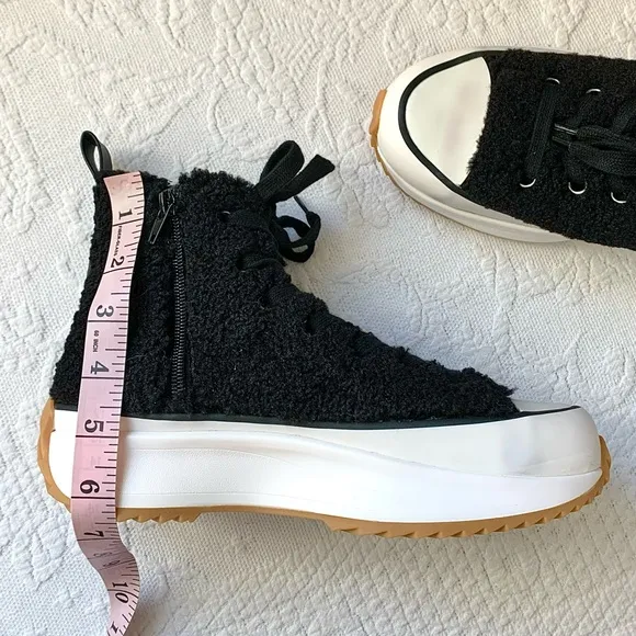 NEW Steve Madden Shearling Shaft Platform High Top Sneakers NIB