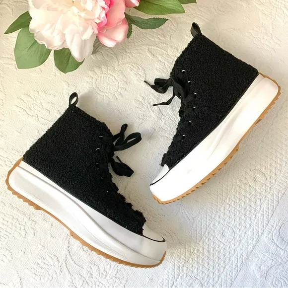 NEW Steve Madden Shearling Shaft Platform High Top Sneakers NIB