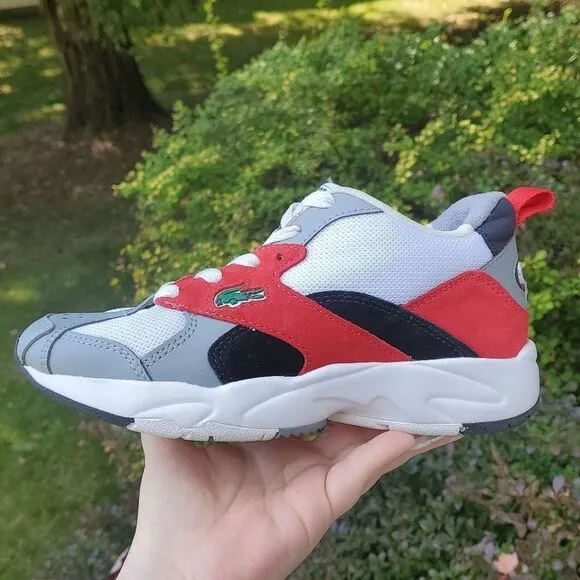 NEW Storm chunky sneakers Size M6- W 7-7.5 White/Red/Grey | Lacoste