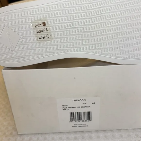 NEW! THAKOON 40/10 White Pull On High Top Designer Sneakers Athletic Casual Shoe
