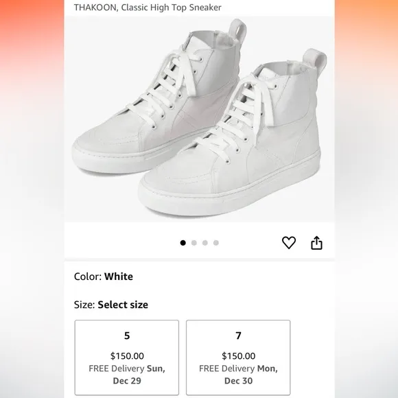 NEW! THAKOON 40/10 White Pull On High Top Designer Sneakers Athletic Casual Shoe