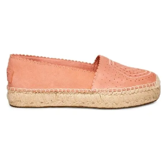 New UGG Australia Heidi Suede Slip On Platform Espadrilles SIZE 10 Jute Travel