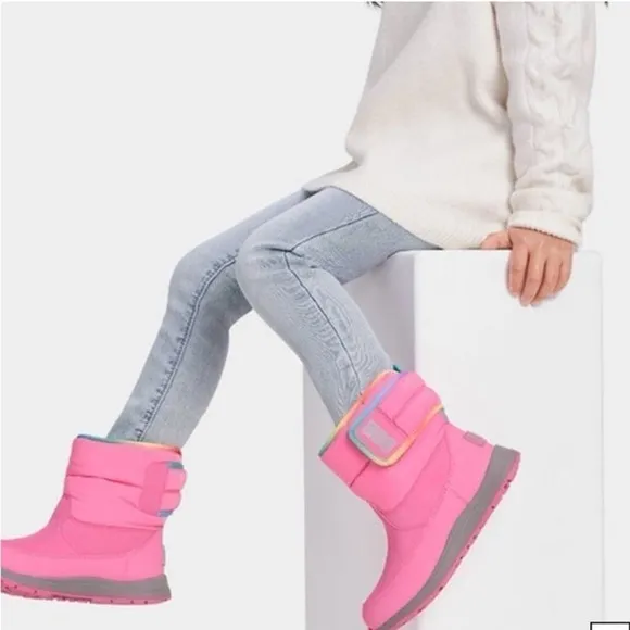 New Ugg Toty Weather Rainbow Boots Size Big kids 6 Pink Winter Waterproof