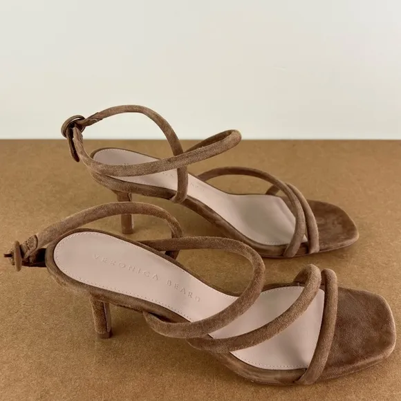 NEW VERONICA BEARD BROWN SUEDE STRAPPY SANDALS