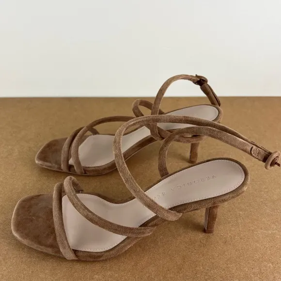 NEW VERONICA BEARD BROWN SUEDE STRAPPY SANDALS