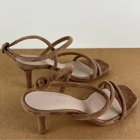 NEW VERONICA BEARD BROWN SUEDE STRAPPY SANDALS