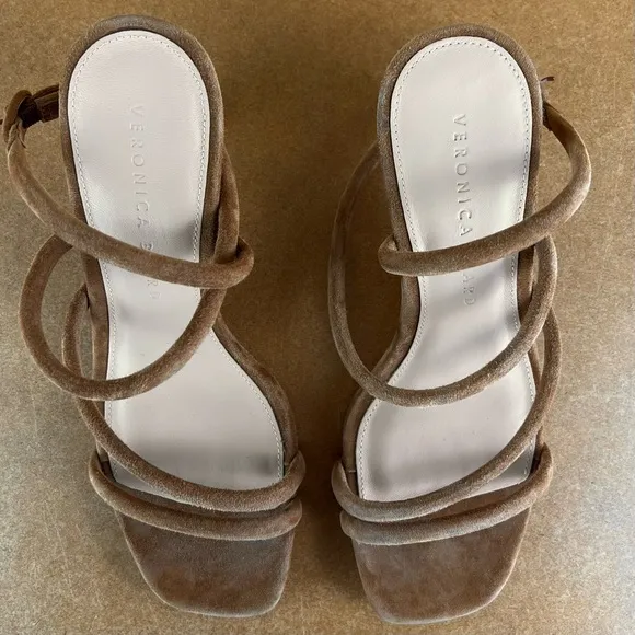 NEW VERONICA BEARD BROWN SUEDE STRAPPY SANDALS
