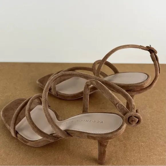 NEW VERONICA BEARD BROWN SUEDE STRAPPY SANDALS
