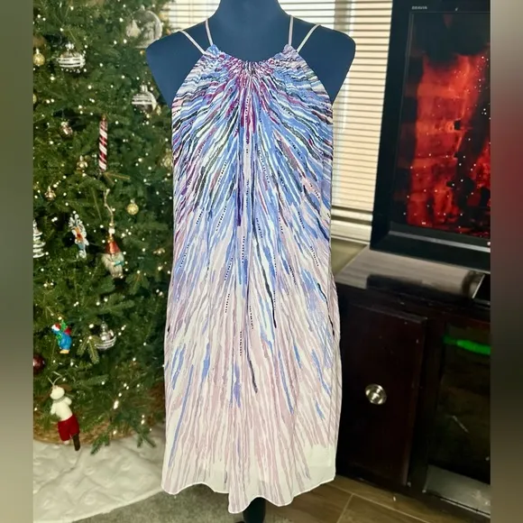 NEW! White House Black Market Burst Halter Neck Shift Dress