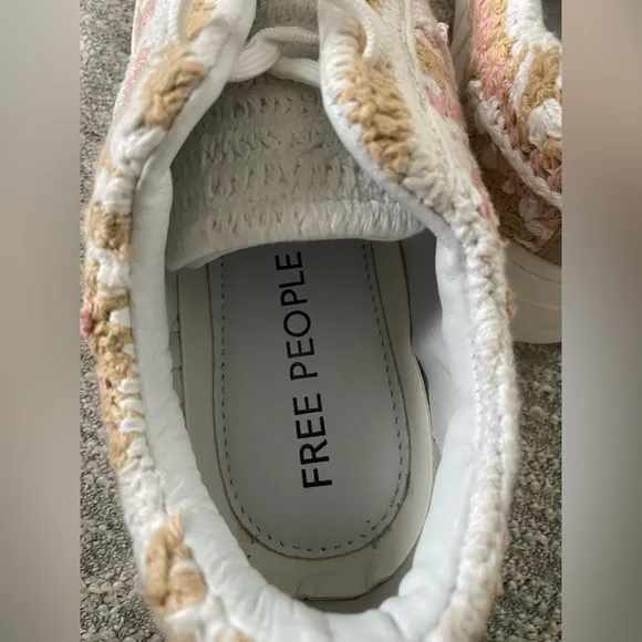 New✨Free People Catch Me If You Can Crochet Sneakers - Blush