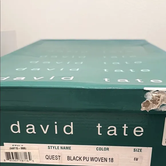 NIB [David Tate] Quest Woven Round Toe Knee-High Black Boots Womens Size 6.0