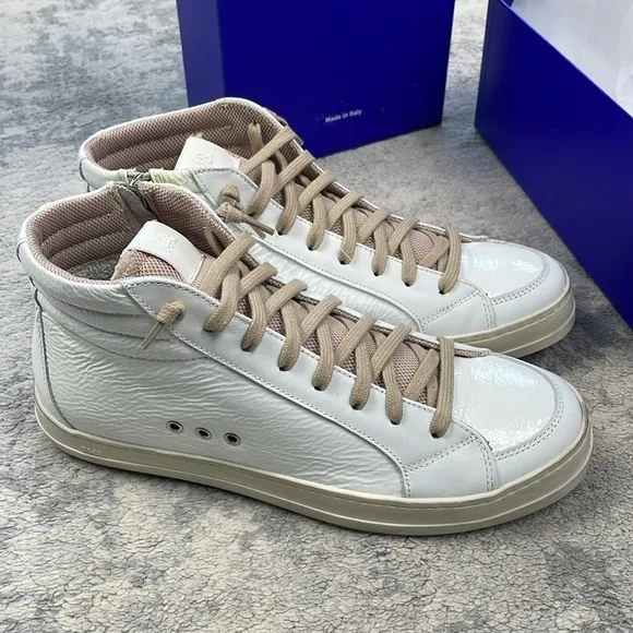 NIB P448 Kate Medusa Sneakers Patent White High Top Sz 40
