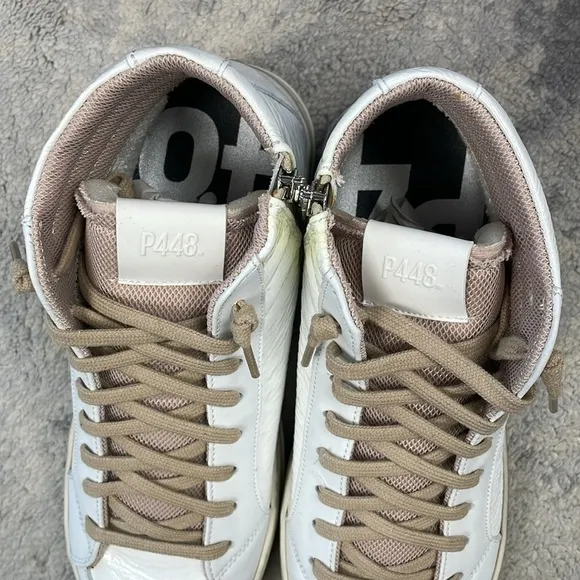 NIB P448 Kate Medusa Sneakers Patent White High Top Sz 40