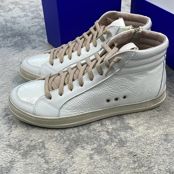 NIB P448 Kate Medusa Sneakers Patent White High Top Sz 40