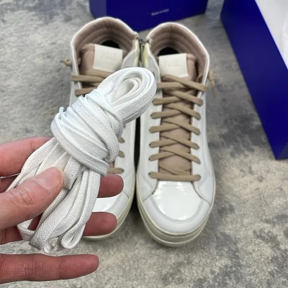 NIB P448 Kate Medusa Sneakers Patent White High Top Sz 40