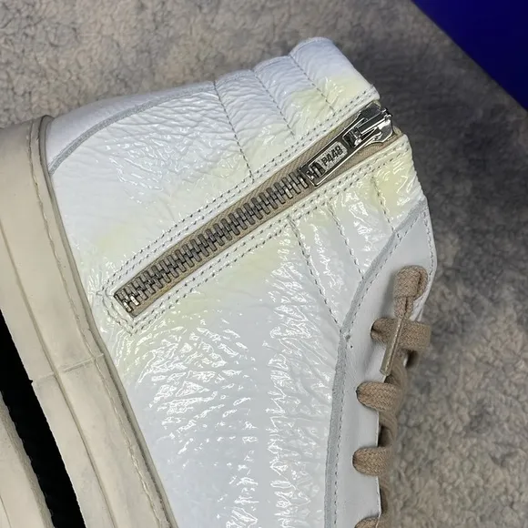 NIB P448 Kate Medusa Sneakers Patent White High Top Sz 40