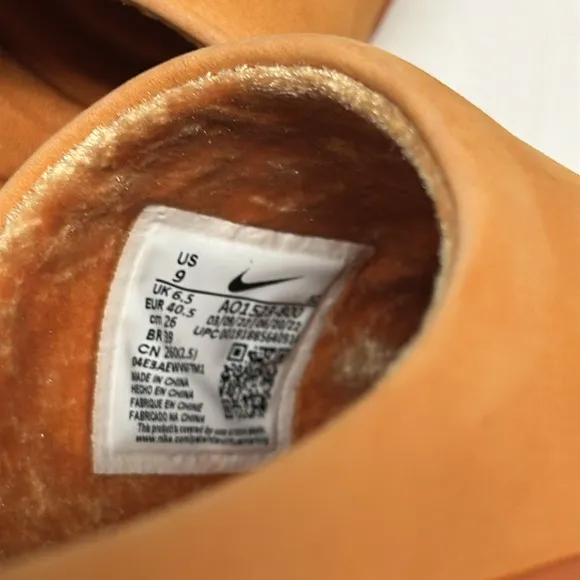 Nike Air Force 1 Lover XX Cinder Orange Mule Slip on Platform Women’s Sz 9