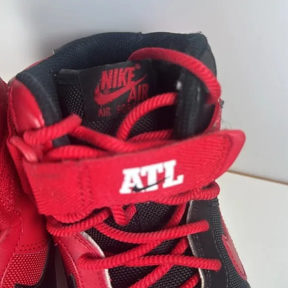 Nike Air Force 1 LV8 High Atlanta Red Black Men’s Size 10.5 High-Top Sneakers